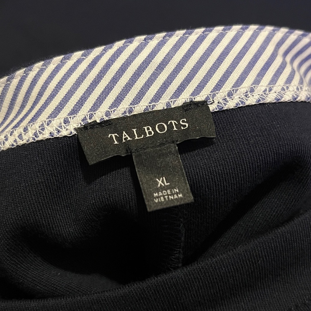 New Talbots Women’s Navy/White Stripe Sleeves Interlock Shift Dress Size XL - Picture 6 of 8